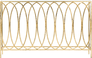 Safavieh Carina Oval Ringed Console Table Gold Furniture main image