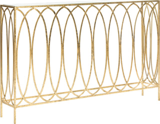 Safavieh Carina Oval Ringed Console Table Gold Furniture 