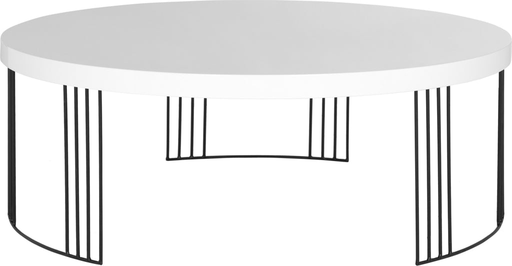 Safavieh Keelin Mid Century Scandinavian Lacquer Coffee Table White Furniture main image