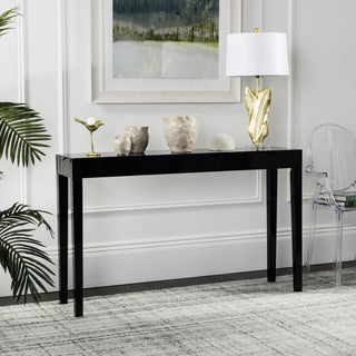 Safavieh Kayson Mid Century Scandinavian Lacquer Console Table Black Furniture  Feature