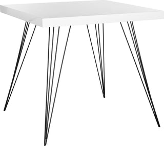 Safavieh Wolcott Retro Mid Century Square Lacquer Accent Table White and Black Furniture 