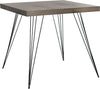 Safavieh Wolcott Retro Mid Century Square Accent Table Dark Brown and Black Furniture 