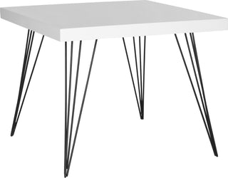 Safavieh Wolcott Retro Mid Century Square Lacquer Coffee Table White and Black Furniture 