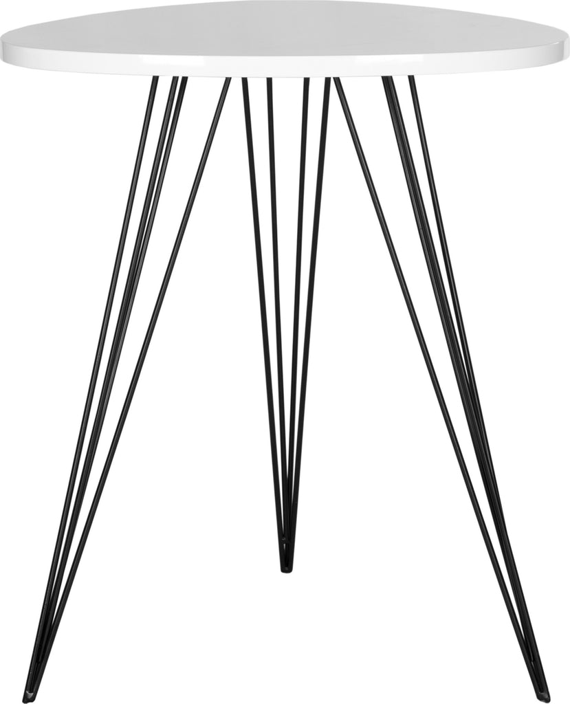 Safavieh Wolcott Retro Mid Century Lacquer Side Table White and Black Furniture main image
