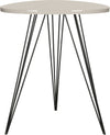 Safavieh Wolcott Retro Mid Century Lacquer Side Table Taupe and Black Furniture main image
