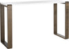 Safavieh Bartholomew Mid Century Scandinavian Lacquer Console Table White and Dark Brown Furniture 
