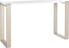 Safavieh Bartholomew Mid Century Scandinavian Lacquer Console Table White and Grey Furniture 