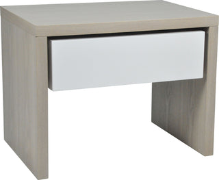 Safavieh Jonco Mid Century Scandinavian One Drawer Side Table Grey and White Furniture 