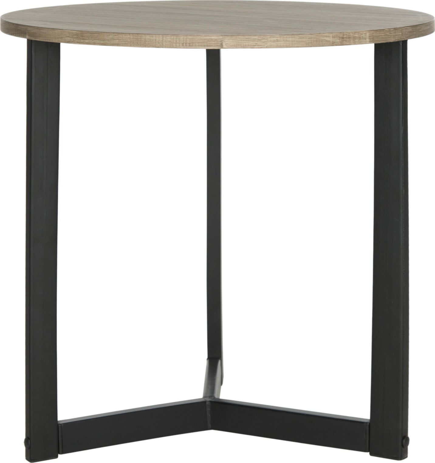 Safavieh Leonard Mid Century Modern Wood End Table Oak and Black Furniture main image