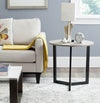 Safavieh Leonard Mid Century Modern Wood End Table Oak and Black Furniture  Feature