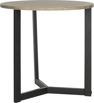 Safavieh Leonard Mid Century Modern Wood End Table Oak and Black Furniture 