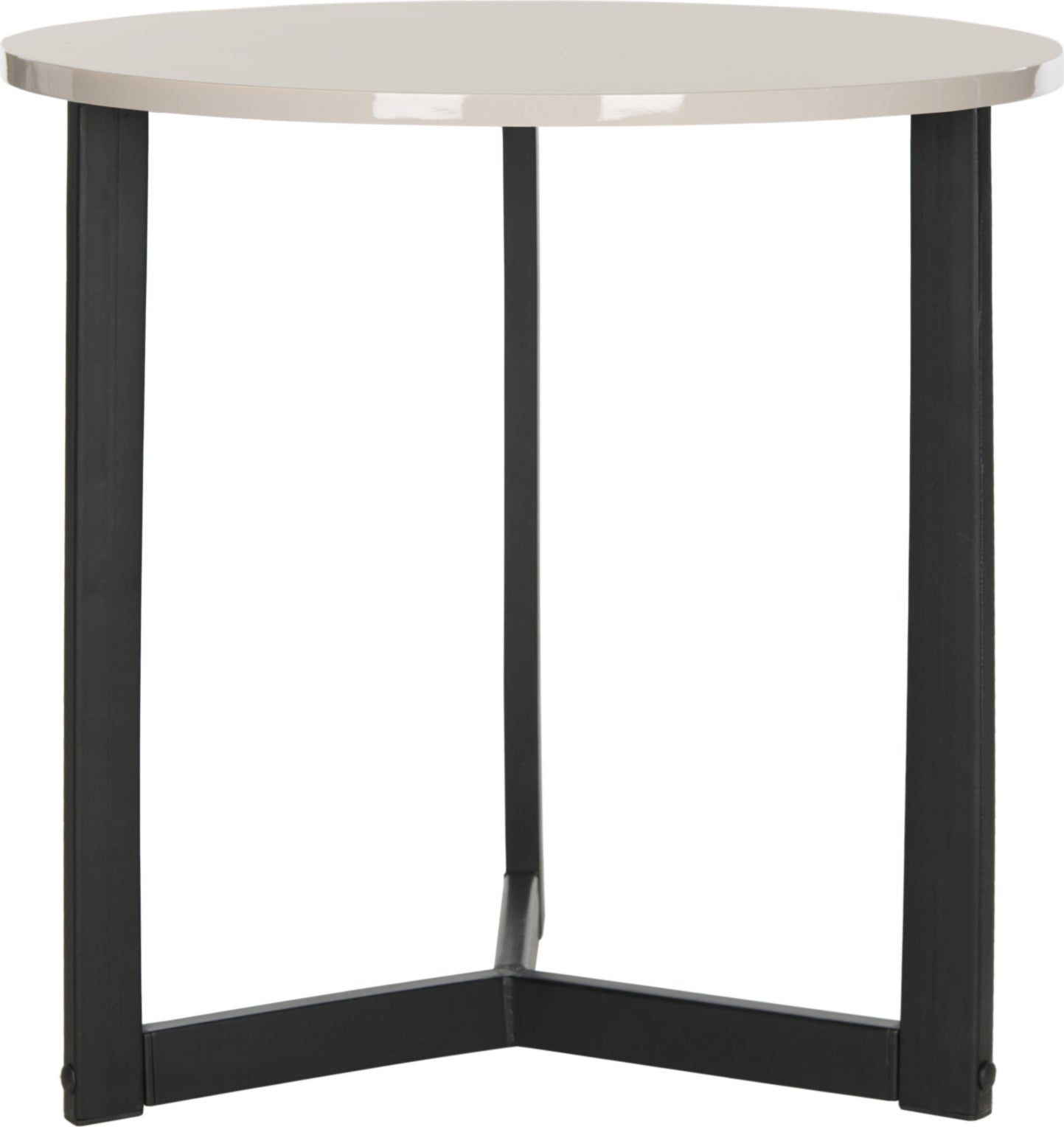 Safavieh Leonard Mid Century Modern Wood End Table Taupe and Black Furniture main image