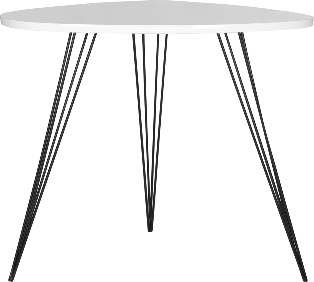 Safavieh Wynton Retro Mid Century Lacquer End Table White and Black Furniture main image