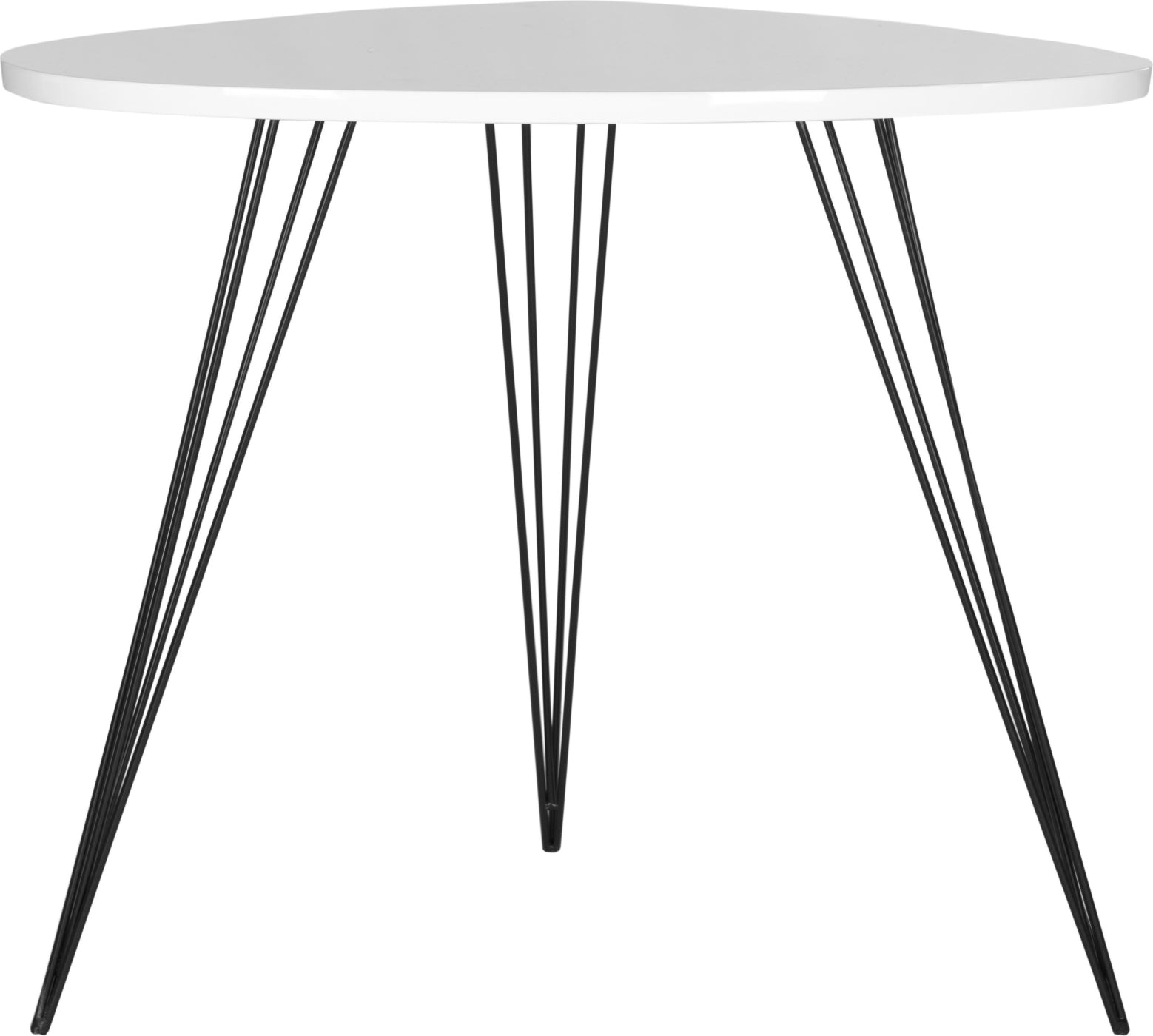 Safavieh Wynton Retro Mid Century Lacquer End Table White and Black Furniture main image