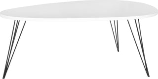 Safavieh Wynton Retro Mid Century Lacquer Coffee Table White and Black Furniture main image