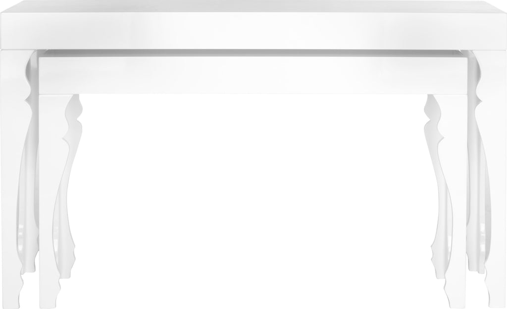 Safavieh Beth French Leg Lacquer Stacking Console White Furniture main image