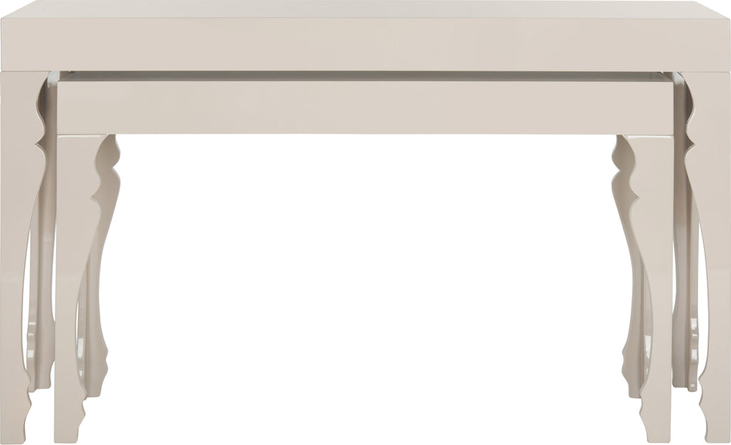 Safavieh Beth French Leg Lacquer Stacking Console Taupe Furniture main image