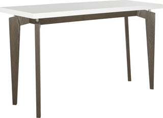 Safavieh Josef Retro Lacquer Floating Top Console White and Dark Brown Furniture 