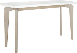 Safavieh Josef Retro Lacquer Floating Top Console White and Grey Furniture 