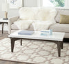 Safavieh Josef Retro Lacquer Floating Top Coffee Table White and Dark Brown Furniture  Feature