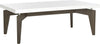 Safavieh Josef Retro Lacquer Floating Top Coffee Table White and Dark Brown Furniture 