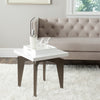 Safavieh Josef Retro Lacquer Floating Top End Table White and Dark Brown Furniture  Feature