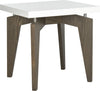Safavieh Josef Retro Lacquer Floating Top End Table White and Dark Brown Furniture 