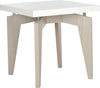 Safavieh Josef Retro Lacquer Floating Top End Table White and Grey Furniture 