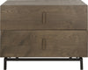 Safavieh Herschel Mid Century Scandinavian Lacquer Two Drawer Cabinet Dark Brown and Black Furniture main image