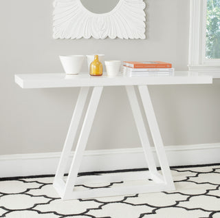 Safavieh Sutton Modern Scandinavian A-Line Lacquer Console White Furniture  Feature