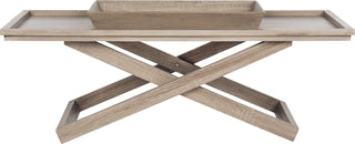 Safavieh Arleana Cross Leg Coffee Table With Tray Light Oak Furniture main image