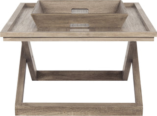 Safavieh Arleana Cross Leg Coffee Table With Tray Light Oak Furniture 