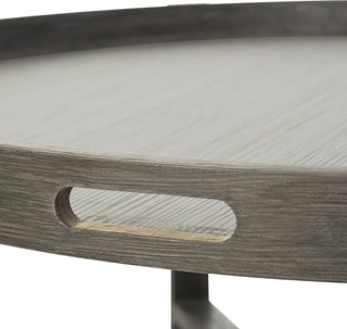 Safavieh Cursten Retro Mid Century Wood Tray Top Coffee Table Dark Grey Furniture 