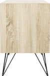 Safavieh Jeralyn Retro Mid Century Wood Sideboard Light Oak and Black Furniture 