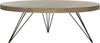 Safavieh Mansel Retro Mid Century Round Coffee Table Light Oak and Black Furniture main image
