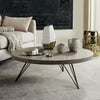 Safavieh Mansel Retro Mid Century Round Coffee Table Light Oak and Black Furniture  Feature