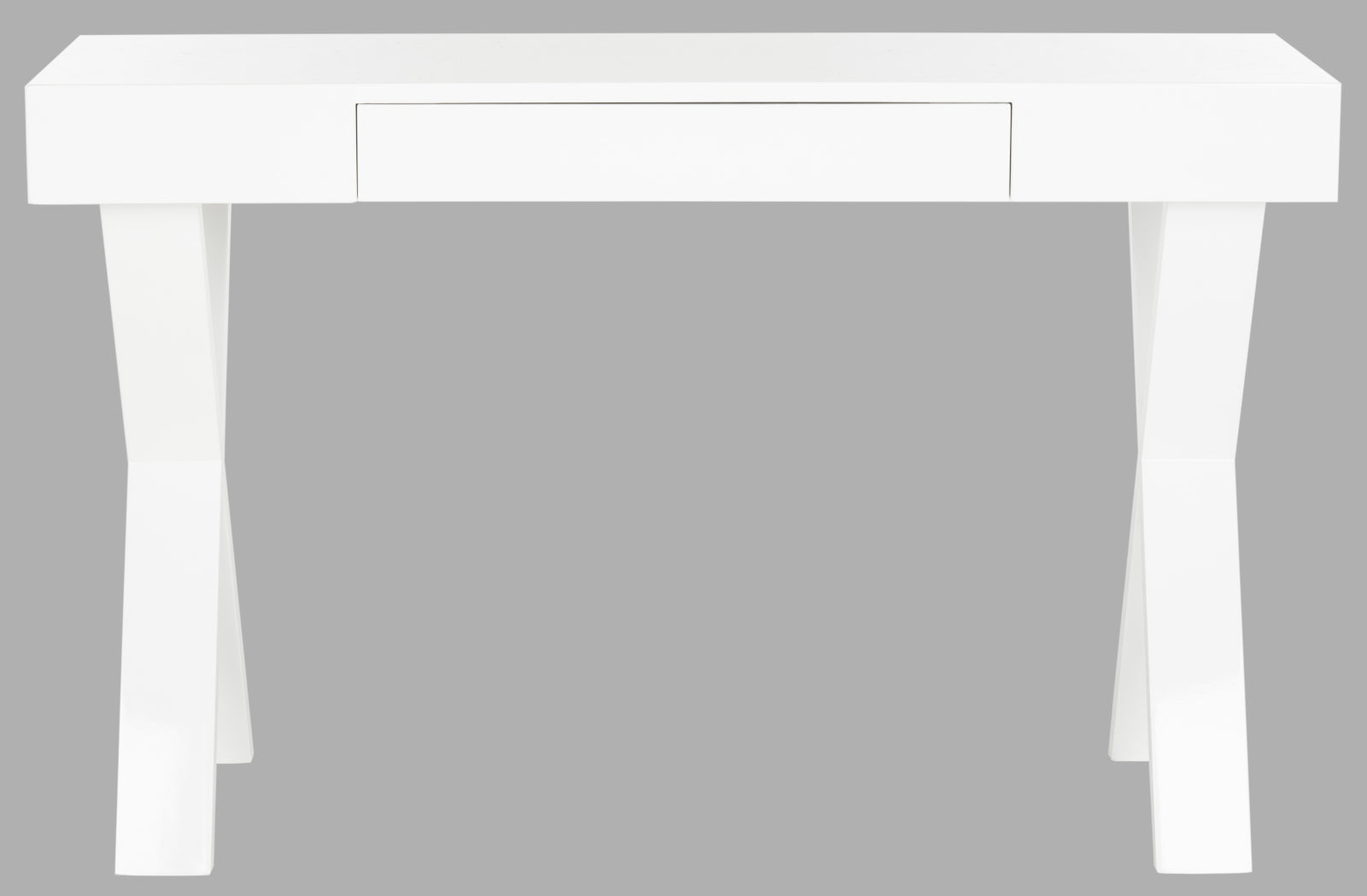 Safavieh Alessia Mid Century Lacquer One Drawer Vanity Desk White Furniture main image