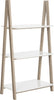 Safavieh Hartley 52'' Retro Scandinavian Three Tier Shelf White and Light Oak Furniture 