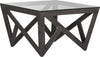 Safavieh Radley Mid Century Glass Top Coffee Table Dark Grey Furniture 
