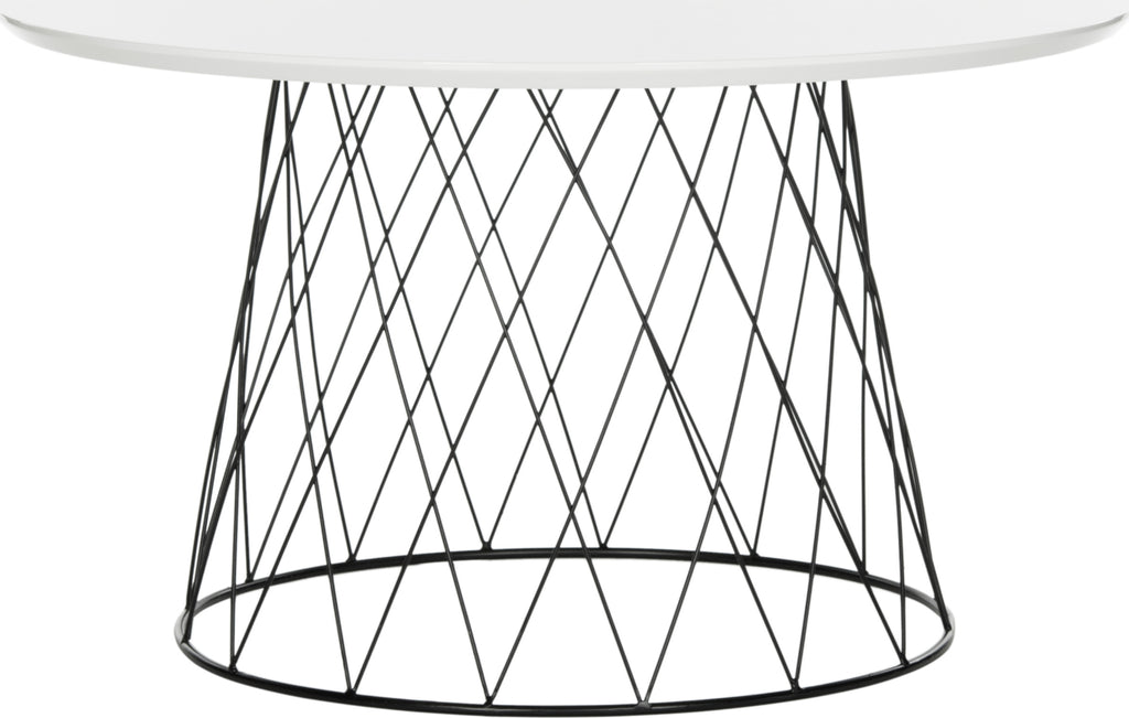 Safavieh Roe Retro Mid Century Lacquer Coffee Table White and Black Furniture main image