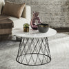 Safavieh Roper Retro Mid Century Lacquer End Table White and Black Furniture  Feature