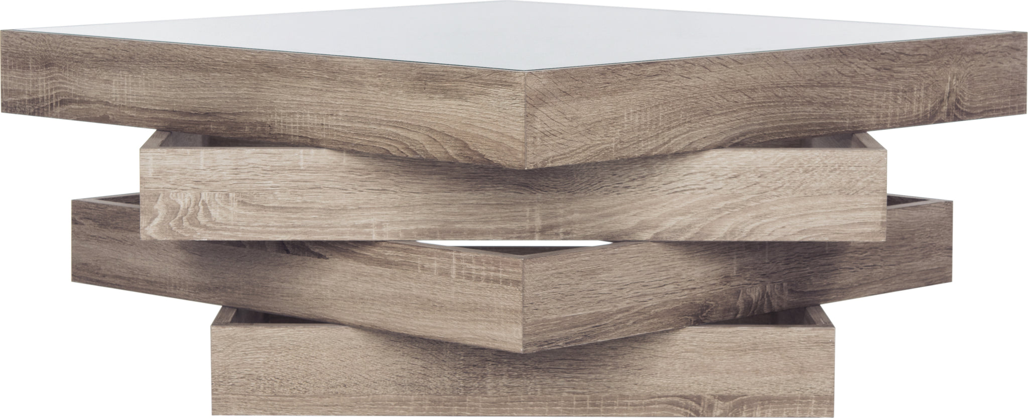 Safavieh Anwen Mid Century Geometric Wood Coffee Table Light Oak Furniture main image