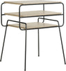 Safavieh Marcel Retro Mid Century Three Tier End Table Light Oak and Black Furniture 