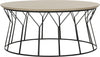 Safavieh Deion Retro Mid Century Wood Coffee Table Light Oak and Black Furniture main image