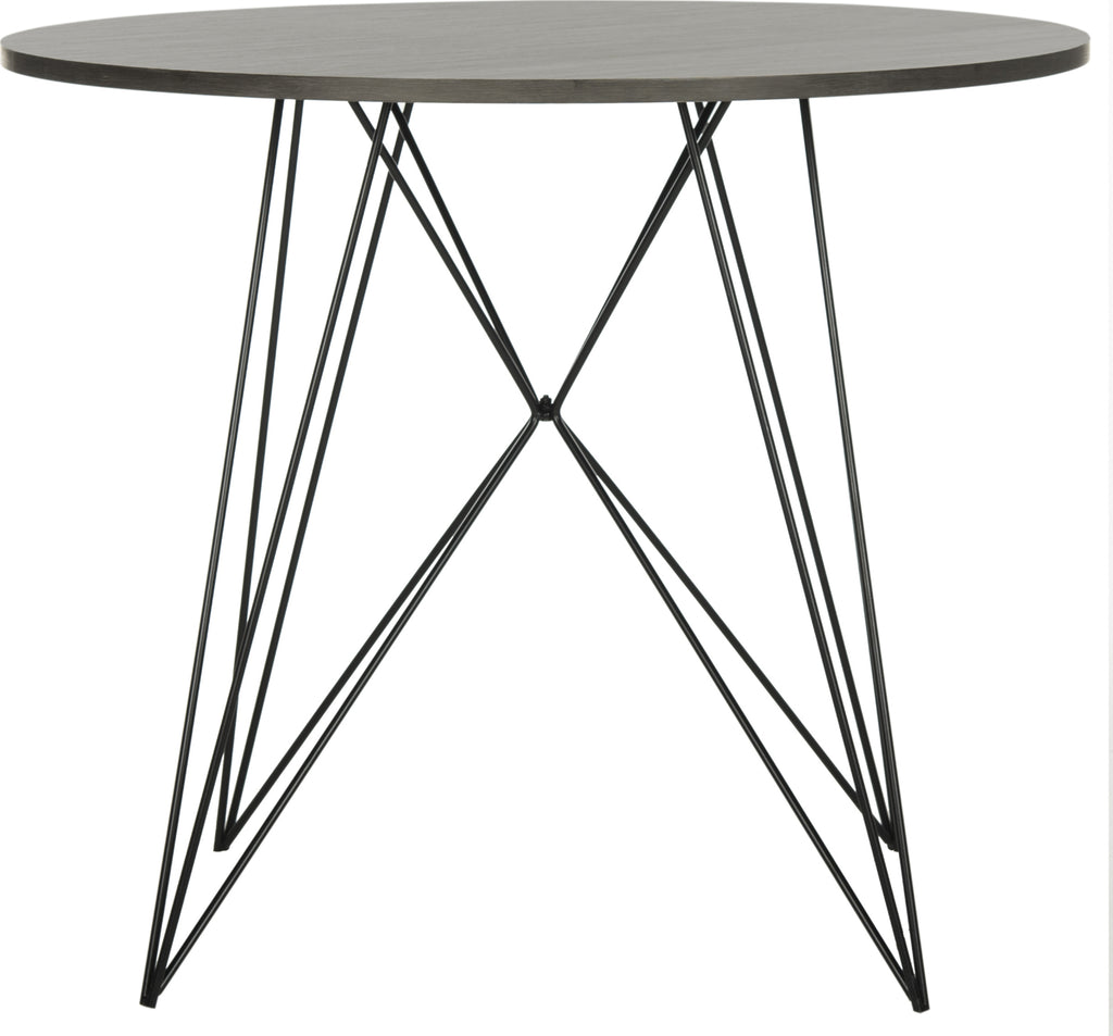 Safavieh Marino Round Dining Table Dark Grey and Black Furniture main image