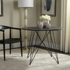 Safavieh Marino Round Dining Table Dark Grey and Black  Feature