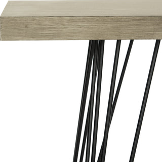 Safavieh Etro Retro Mid Century Wood Console Light Oak and Black Furniture 