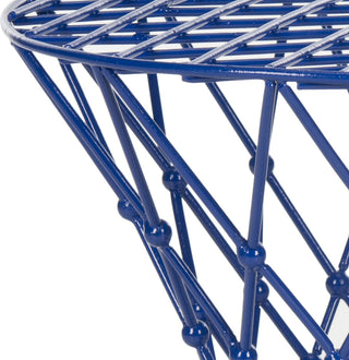 Safavieh Charlotte Iron Wire Stool Dark Blue Furniture 