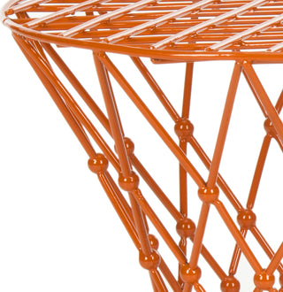 Safavieh Charlotte Iron Wire Stool Orange Furniture 