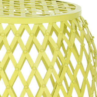 Safavieh Evan Iron Strips Welded Stool Yellow Furniture 